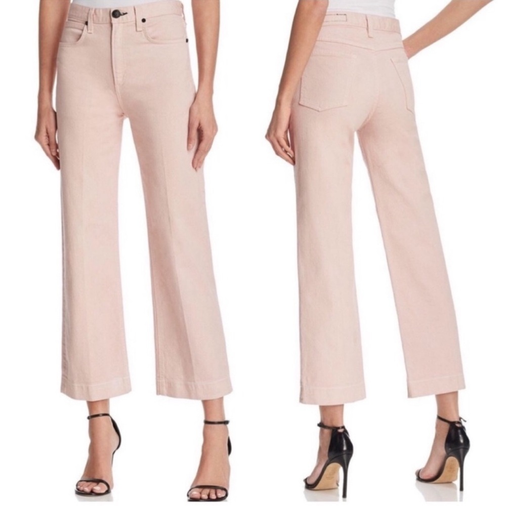 Rag & Bone Pink Wide Leg Crop Jeans. Sz 24